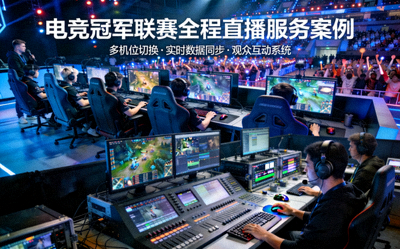 电竞冠军联赛全程直播服务案例 - 电竞比赛现场与直播控制台
