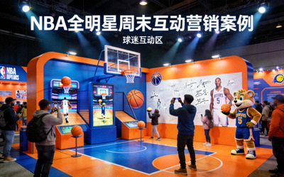 NBA全明星周末互动营销案例 - 篮球主题的互动展台与球迷